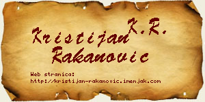 Kristijan Rakanović vizit kartica